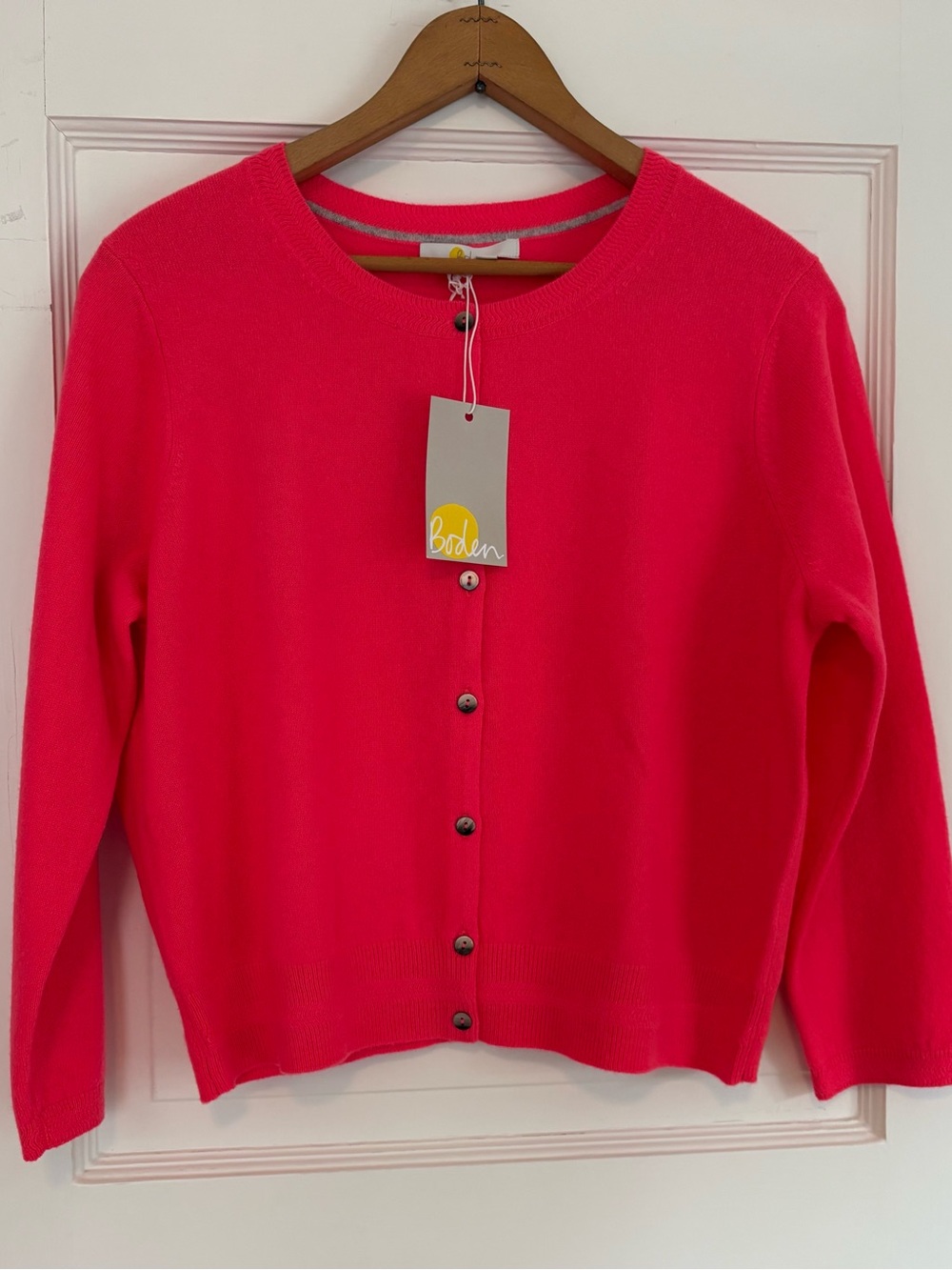 Boden Cashmere Cardigan New w tags Size Large Luxury Pink Soft Elegant Comfy